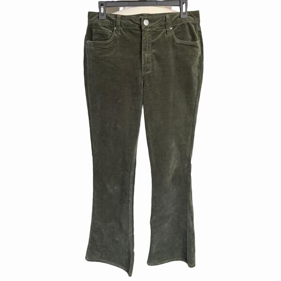 Kut From The Kloth Corduroys Womens Ana High Rise Fab Ab Flare Green Sz 6 Hippie - Picture 1 of 11
